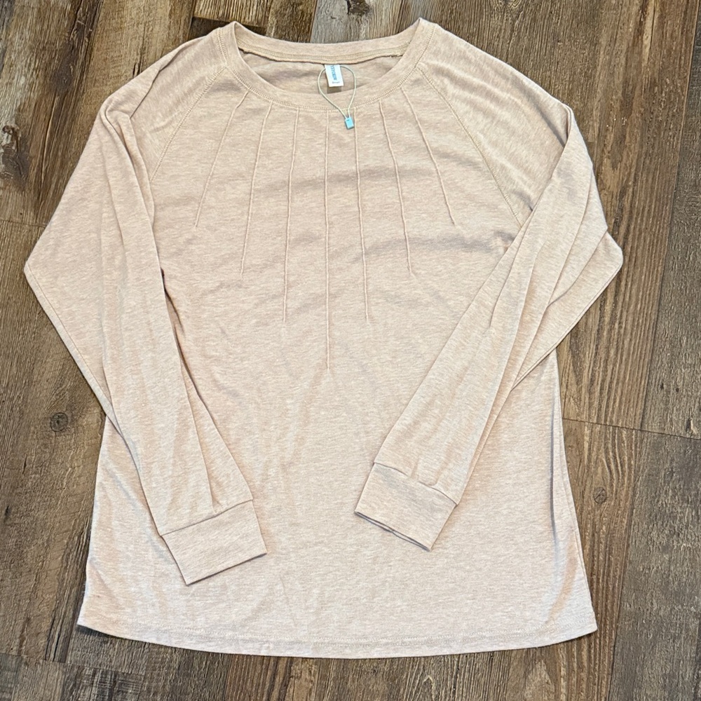Long Sleeve Tunic Tan Size Small